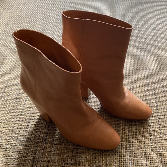 Simon Miller Brown Leather Heeled Boots Booties - Picture 1 of 9